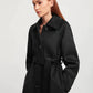 Loose wool coat with belt