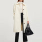 Loose wool coat with belt