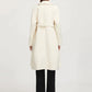 Loose wool coat with belt