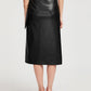 Long Wrap Vegan Leather Skirt