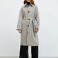 Loose wool coat with belt